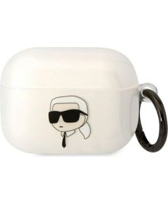 Karl Lagerfeld 3D logotips NFT Karl Head TPU korpuss priekš Airpods Pro White