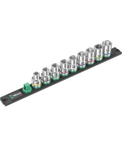 Wera socket magnetic strip C 4 Zyklop socket set 1/2 (black/green, 9?piece)