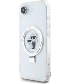 Karl Lagerfeld Ringstand Karl and Choupette MagSafe Case Aizsargapvalks priekš Apple iPhone 16e