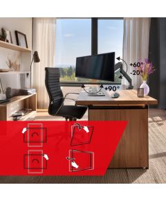 Maclean MC-968 Double Arm Monitor Mount with Gas Spring 17-57" 27 kg Heavy Duty Sturdy Full Motion Holder Bracket Max VESA 200x200