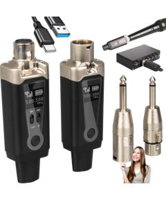 Light4me DNA WXLR1 bezprzewodowy system transmisji audio UHF USB-C +48V Phantom 2x adapter XLR/jack 6,35 mm zestaw