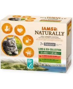 Eukanuba IAMS Naturally Senior Land & Sea Collection - wet cat food - 12 x 85g