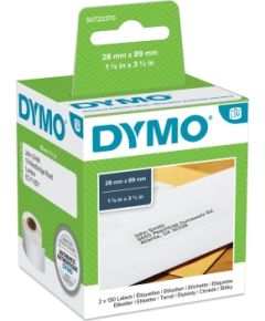 Dymo 99010 (S0722370) Labels 28 x 89mm, 2 rolls x 130 labels, White
