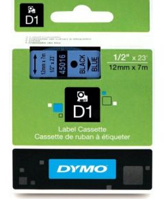 Dymo 45016 (S0720560) Label Tape 12mm x 7m, Black on Blue