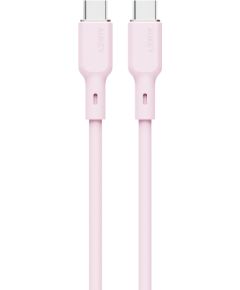 USB-C to USB-C Silicone Cable 1m 100W, USB2.0 by Aukey Pink