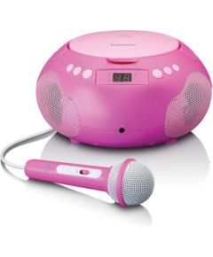 Lenco CD magnetola ar bluetooth un mikrofonu, rozā - SCD-625PK