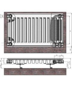 Радиатор 11x500x900 универс. подкл., с крепл.,
