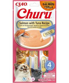 INABA Churu Salmon with tuna recipe - cat treats - 4x14g
