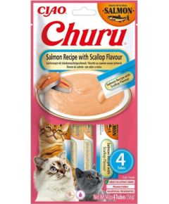 INABA Churu Salmon with scallop recipe - cat treats - 4x14g