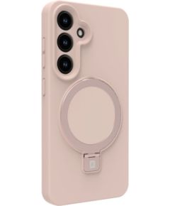 Evelatus Samsung  Galaxy S25 Premium Magnetic with Stand Soft Touch Silicone Case Pink Sand