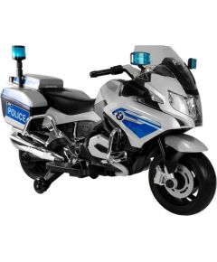 Lean Cars BMW Police Motorcycle Silver - Electric Ride On Motorbike