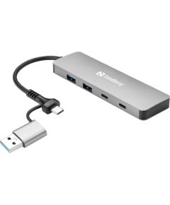 Sandberg 136-64 USB-C/A to 2xUSB-A+2xUSB-C Hub