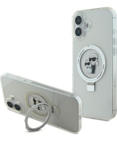 Karl Lagerfeld -  iPhone 16 Ringstand Karl and Choupette MagSafe Case Transparent