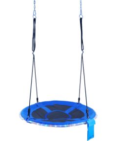 Šūpoles ar LED “Stārķa ligzda”, 100 cm, zilas