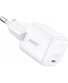 AUKEY WALL CHARGER GAN USB-C, PD 30W, WHITE