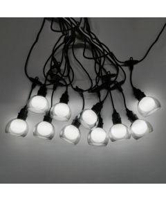 Party lights FLICKER 10-LED bulbs / 4,5m, cold white light