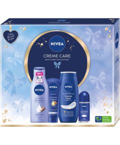 Nivea Creme Care zestaw krem do rąk 100ml + żel pod prysznic 250ml + antyperspirant roll-on 50ml + wygładzające mleczko do ciała