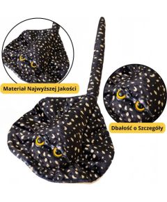 Leantoys Maskotka Pluszowa Płaszczka Przytulanka Czarna W Kropki 50cm