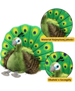 Leantoys Maskotka Pluszowa Przytulanka Elegancki Paw Zielony 30cm