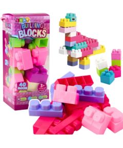 Leantoys Klocki W Pudełku Duże Budowlane Zestaw Kolorowe 40ele.