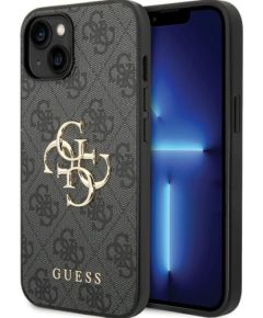 Guess PU Leather 4G Metal Logo Case Защитный Чехол для Apple iPhone 15 Plus