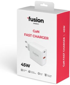 Fusion Energy lādētājs USB-C | USB-A | 45W | 3A balts
