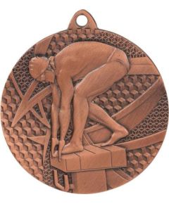 Victoria Sport Medal brązowy stalowy - Pływanie z grawerowaniem na laminacie