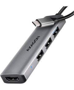 AXAGON HMC-H3A 3x USB-A (2x USB2.0, 1x USB3.0) + HDMI 4K 30Hz, 3.2 Gen 1 hub, metal, 15cm USB-C cable