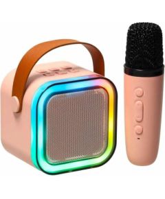 RoGer K12 Bluetooth karaoke komplekts RGB / 6W / rozā