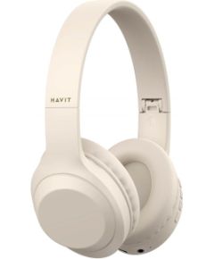 Havit H628BT - wireless on-ear headphones, beige