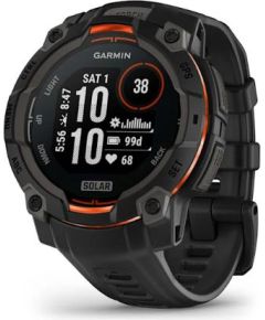 GARMIN Instinct 3 45mm Solar Black with Black Band sporta pulkstenis