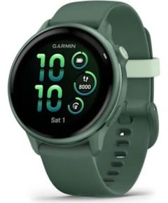 GARMIN Vivoactive 6 Metallic Jasper Green with Silicone Band sporta pulkstenis