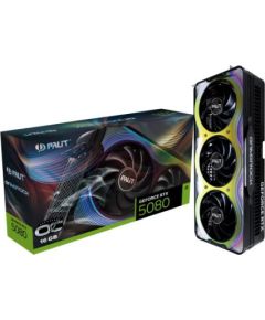 Graphics Card PALIT NVIDIA GeForce RTX 5080 16 GB GDDR7 256 bit PCIE 5.0 16x GPU 2295 MHz Triple slot Fansink 1xHDMI 3xDisplayPort NE75080T19T2-GB2030G
