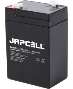 Voltage Japcell AGM-batteri 6V - JC6-4.5, 4,5Ah 4,8mm terminaler blybatteri