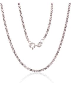 Sudraba ķēdīte Kartjē 2 mm, dimantu apstrādājums #2400137(PRh-Gr), Sudrabs 925°, rodijs (pārklājums), garums: 55 cm, 5.9 gr. Ķēdītes