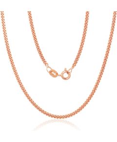 Sudraba ķēdīte Kartjē 2 mm, dimantu apstrādājums #2400137(PAu-R), Sudrabs 925°, sarkanais zelts (pārklājums), garums: 45 cm, 4.9 gr.