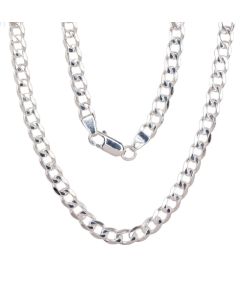 Sudraba ķēdīte Kartjē 4.1 mm, dimantu apstrādājums #2400078, Sudrabs 925°, garums: 55 cm, 16.8 gr.