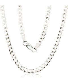 Sudraba ķēdīte Kartjē 3.9 mm, dimantu apstrādājums #2400070, Sudrabs 925°, garums: 70 cm, 15.5 gr.