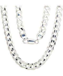 Sudraba ķēdīte Kartjē 6.9 mm, dimantu apstrādājums #2400063, Sudrabs 925°, garums: 50 cm, 33.1 gr.