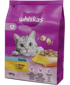 DRY CAT FOOD WHISKAS STERILE CHICKE 800G