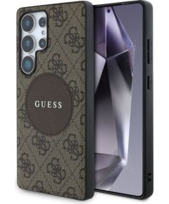 Guess Samsung  Galaxy S25 Ultra Etui 4G Round Patch Classic Logo MagSafe Brown