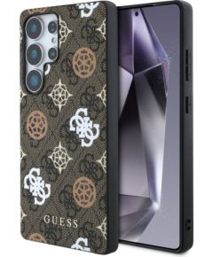 Guess Samsung  Galaxy S25 Ultra Etui 4G Printed Colored Peony Pattern MagSafe Brown
