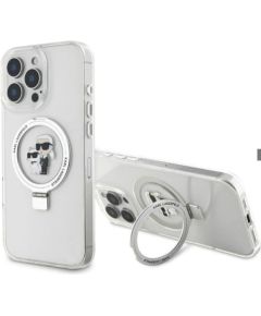 Karl Lagerfeld Apple  iPhone 16 Pro Max Ringstand Karl and Choupette MagSafe Case White
