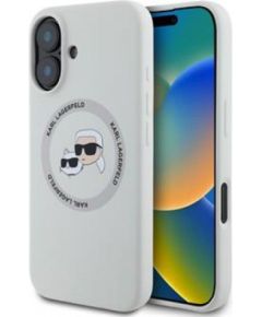 Karl Lagerfeld Apple  iPhone 16 Liquid Silicone K&CH Heads MagSafe Case Beige