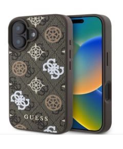 Guess Apple  iPhone 16 PU 4G Peony MagSafe Case Brown