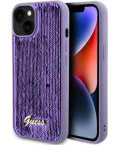 Guess -  Guess Sequin Script Logo Case for iPhone 13 Purple