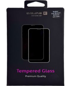 Evelatus Samsung  Galaxy S22 Rubber Anti-Broken 3D Glass Full Cover Japan Glue Anti-Static Black