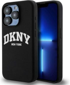 DKNY Apple  iPhone 14 Pro 6.1 hardcase Liquid Silicone White Printed Logo MagSafe Black