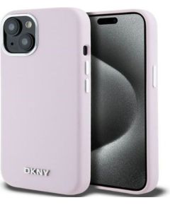 DKNY Apple  iPhone 15 hardcase Liquid Silicone Small Metal Logo MagSafe Pink