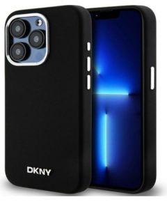 DKNY Apple  iPhone 15 Pro 6.1 hardcase Liquid Silicone Small Metal Logo MagSafe Black